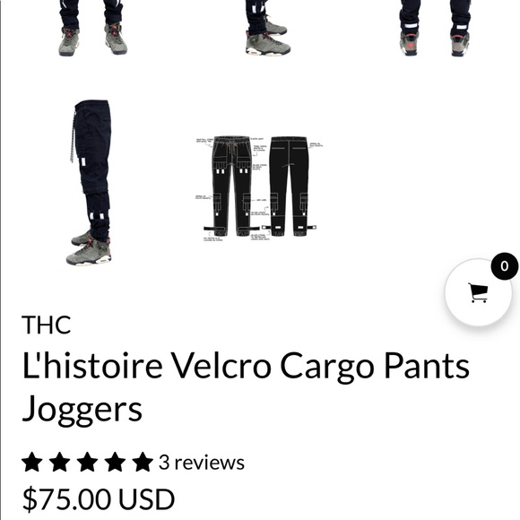 Track // Joggers Pants by The HideOutClothing // black Multi pocket Button Ankle - Picture 4 of 11